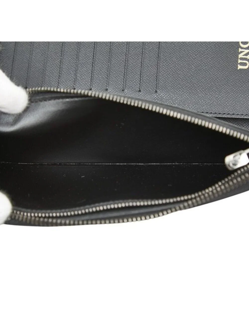 Louis Vuitton Monogram Eclipse Zippy Wallet Vertical Zip Around Black Gray